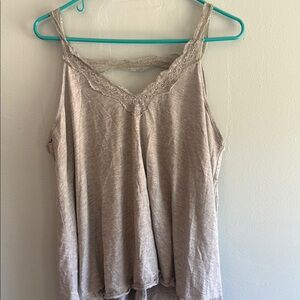 LA MIEL Lace Trim Camisole in Light Taupe